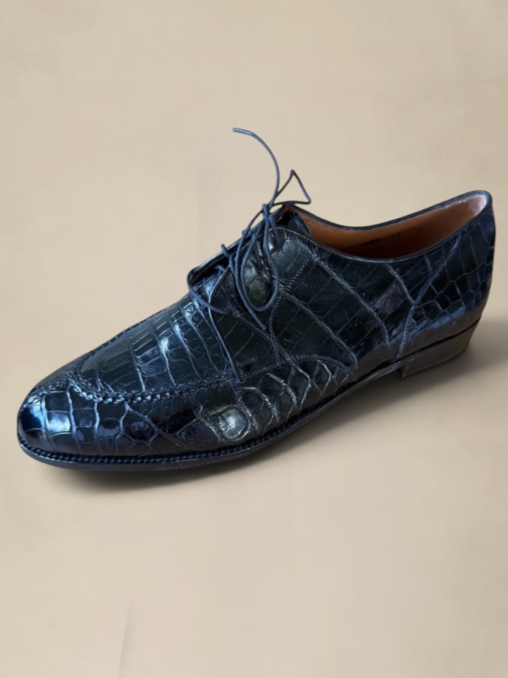 New! DAVANZATI Genuine ALLIGATOR Handmade Italy Shoes Size 13 D Medium
